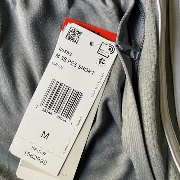 NWT ADIDAS Mens 3S PES Aeroready Shorts gray White Stripes Zipper Pocket - Picture 11 of 11